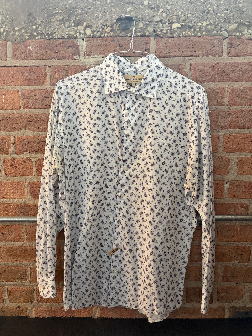 Rodd & Gunn Cream Shirt with Blue Floral Print